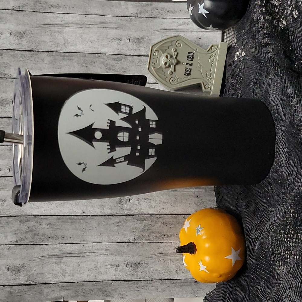 Spooky Haunted House Tumbler Cup